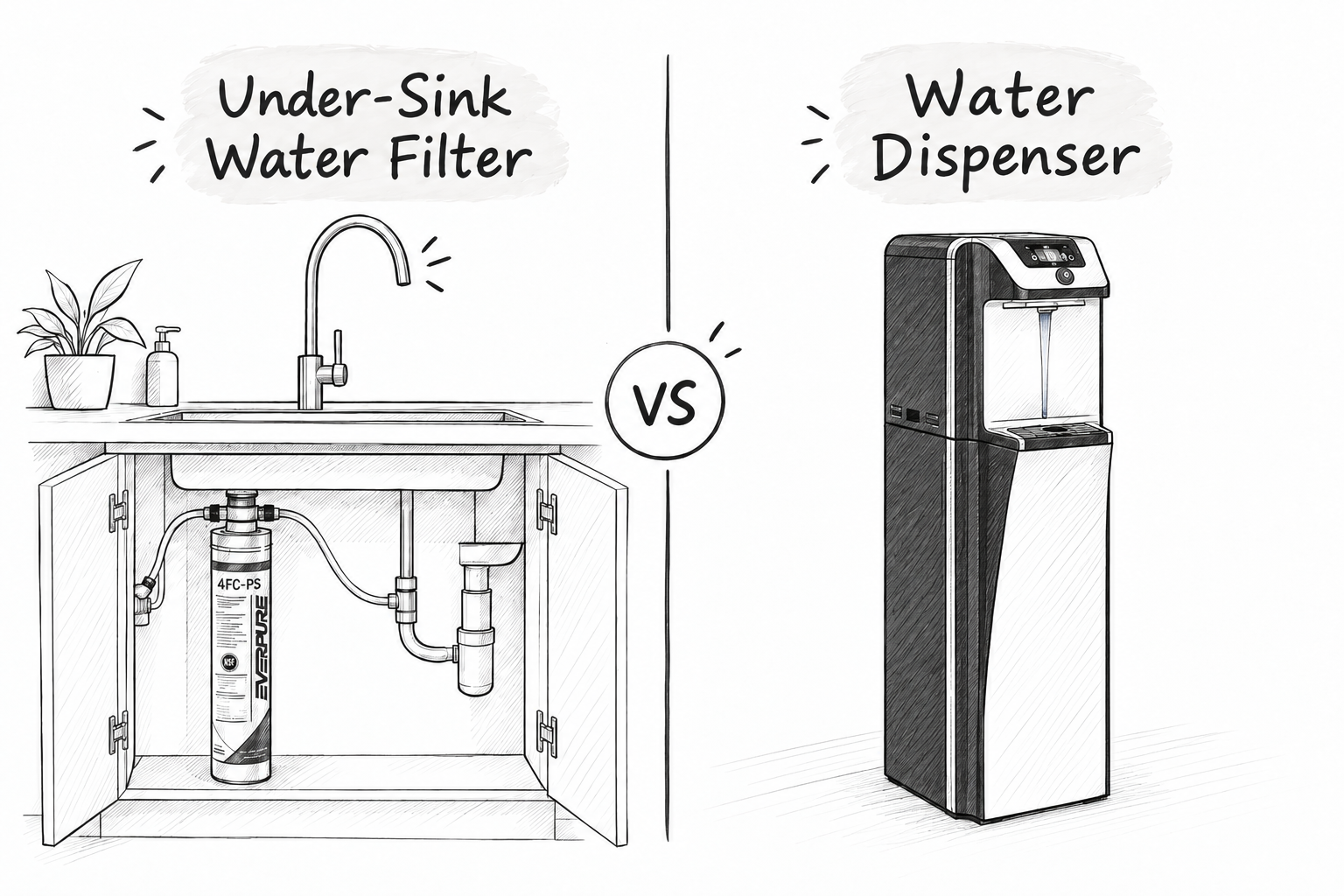 Under-Sink Water Filter vs Water Dispenser: Which Should You Choose?
